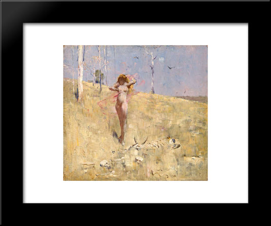 Spirit Of The Drought 20x24 Black Modern Wood Framed Art Print Poster by Streeton, Arthur