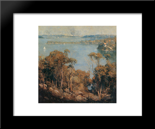 Sydney Harbour 20x24 Black Modern Wood Framed Art Print Poster by Streeton, Arthur
