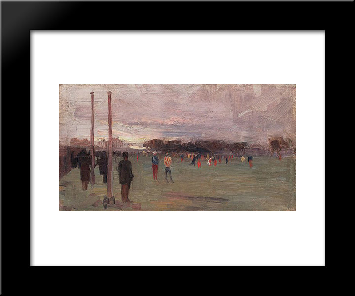 The National Game 20x24 Black Modern Wood Framed Art Print Poster by Streeton, Arthur