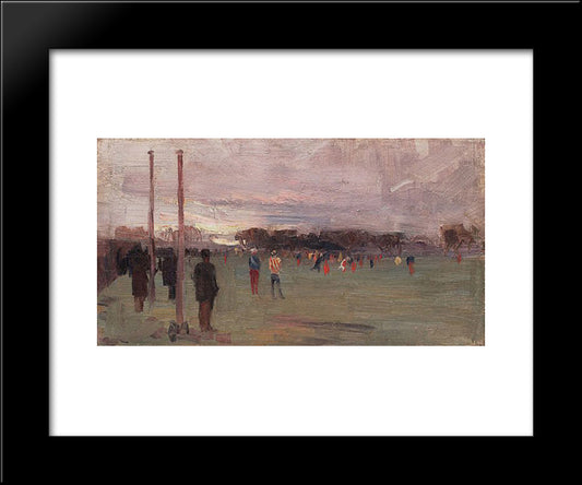 The National Game 20x24 Black Modern Wood Framed Art Print Poster by Streeton, Arthur