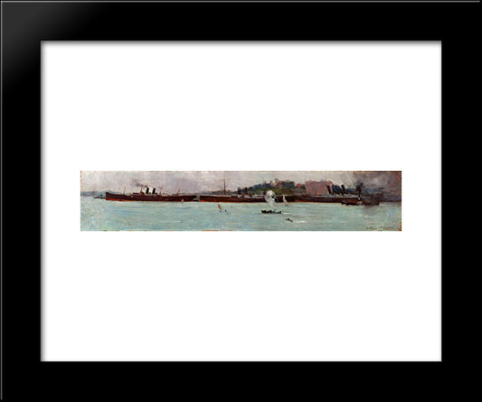 The Three Liners 20x24 Black Modern Wood Framed Art Print Poster by Streeton, Arthur