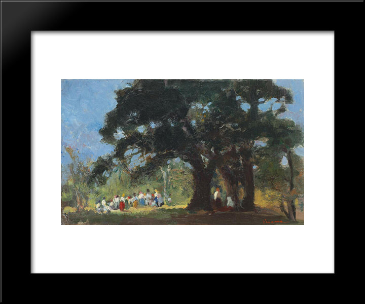 Field Festivity 20x24 Black Modern Wood Framed Art Print Poster by Verona, Arthur