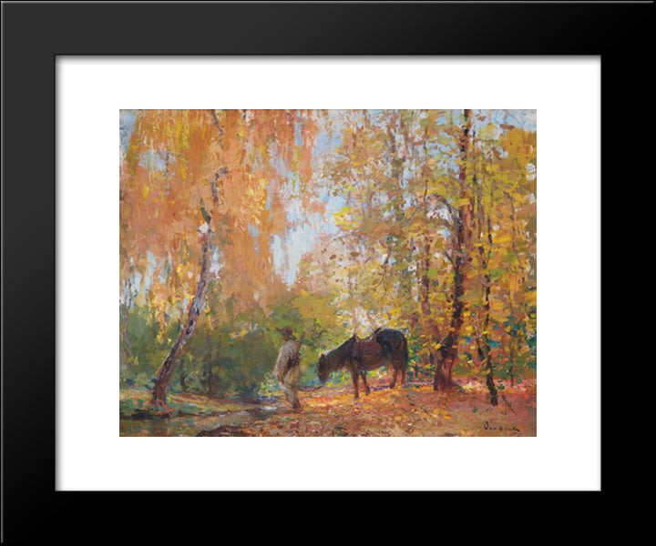 In The Forest 20x24 Black Modern Wood Framed Art Print Poster by Verona, Arthur