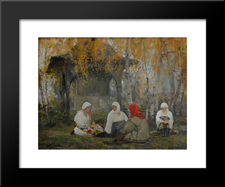 Women Assembly 20x24 Black Modern Wood Framed Art Print Poster by Verona, Arthur