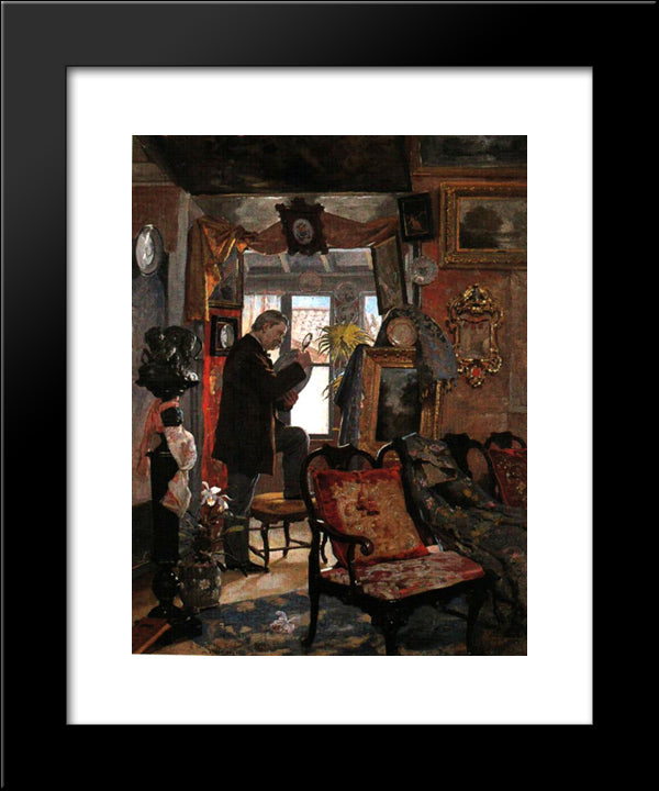 El Desvan Del Anticuario 20x24 Black Modern Wood Framed Art Print Poster by Michelena, Arturo