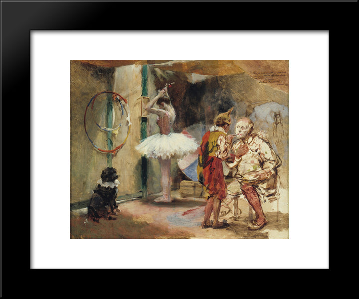 Escenas Del Circo 20x24 Black Modern Wood Framed Art Print Poster by Michelena, Arturo
