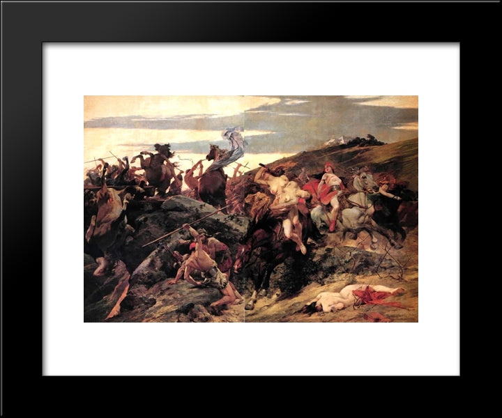 Pentesilea 20x24 Black Modern Wood Framed Art Print Poster by Michelena, Arturo