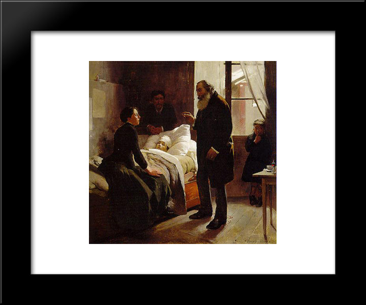 The Sick Child 20x24 Black Modern Wood Framed Art Print Poster by Michelena, Arturo