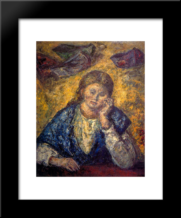 Bust Of Woman 20x24 Black Modern Wood Framed Art Print Poster by Souto, Arturo