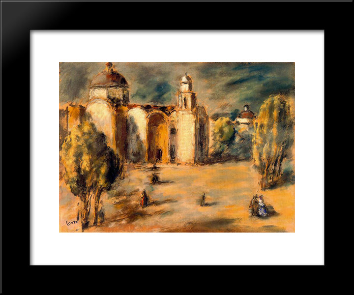 Church And Gardens Acolman, Mexico 20x24 Black Modern Wood Framed Art Print Poster by Souto, Arturo