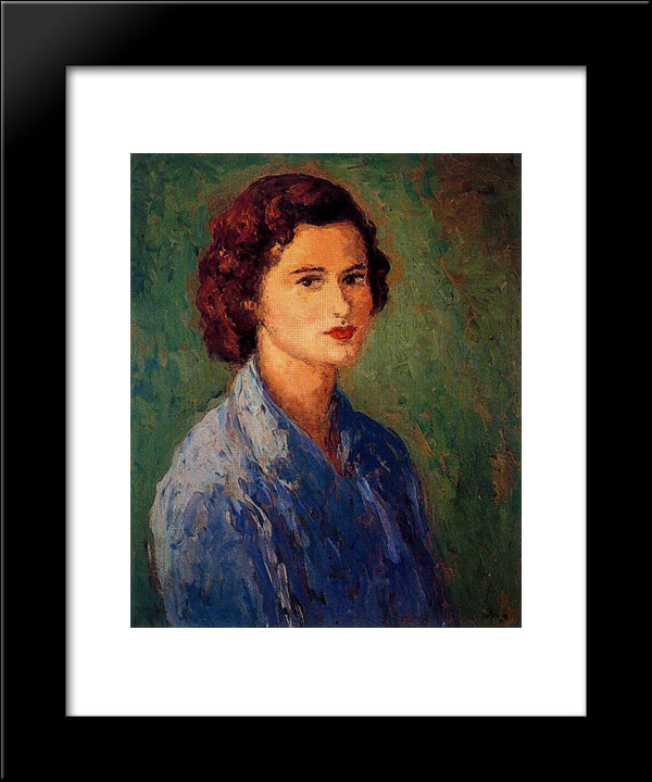 Portrait Of Vera Mayer 20x24 Black Modern Wood Framed Art Print Poster by Souto, Arturo