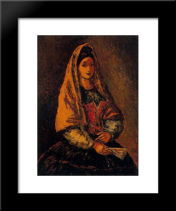 Portrait Of Woman 20x24 Black Modern Wood Framed Art Print Poster by Souto, Arturo