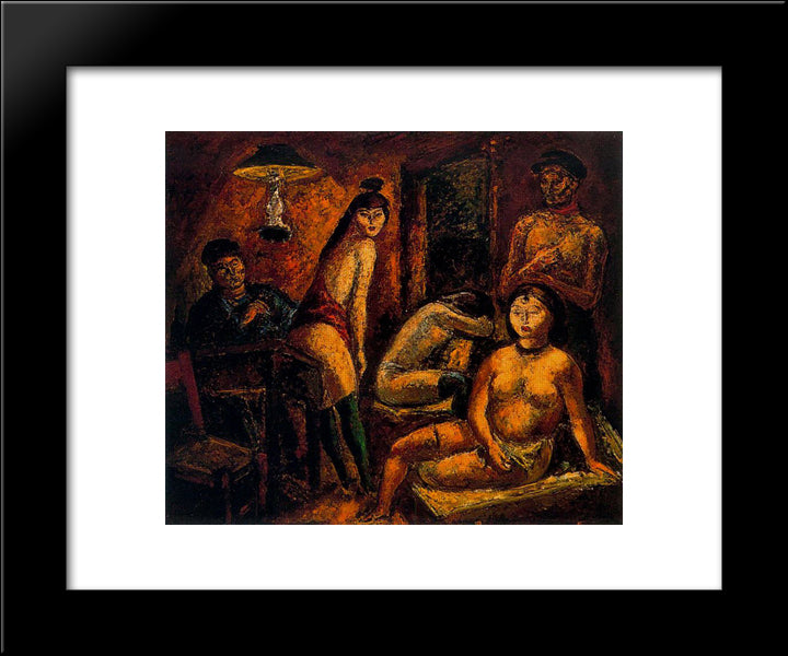 Sailors And Nudes 20x24 Black Modern Wood Framed Art Print Poster by Souto, Arturo