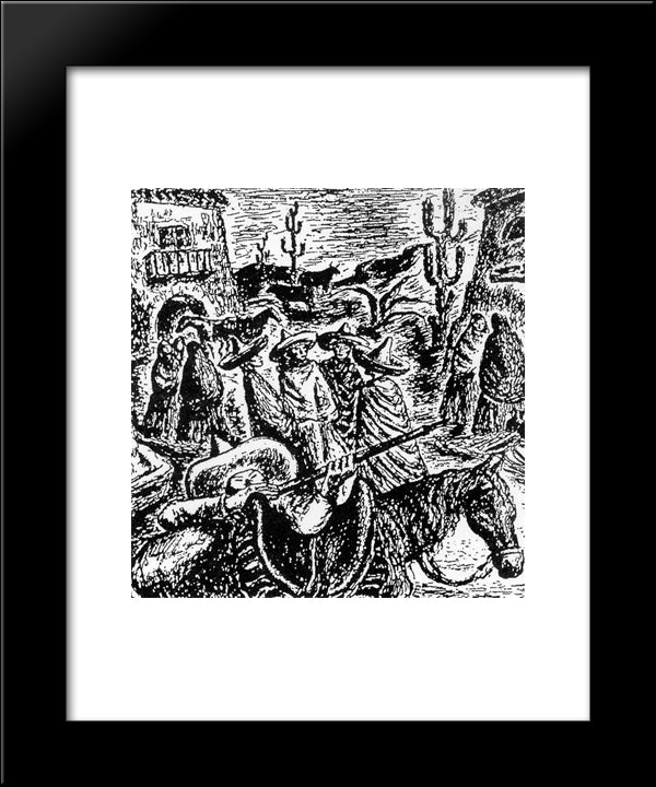 Tribute To The Mexican Revolution 20x24 Black Modern Wood Framed Art Print Poster by Souto, Arturo
