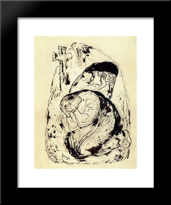 Women Crying 20x24 Black Modern Wood Framed Art Print Poster by Souto, Arturo