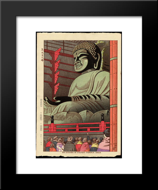 Big Buddha Of Todaiji Temple 20x24 Black Modern Wood Framed Art Print Poster by Takeji, Asano