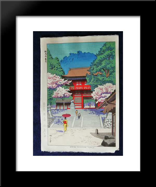 Spring In Kurama Temple 20x24 Black Modern Wood Framed Art Print Poster by Takeji, Asano