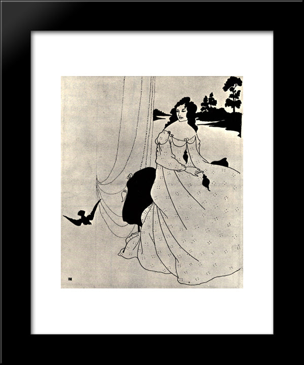 A Book Of Fifty Drawings, Front Cover 20x24 Black Modern Wood Framed Art Print Poster by Beardsley, Aubrey