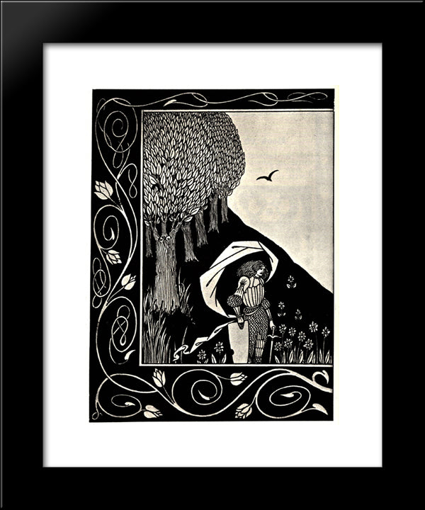 A Devil In Woman'S Likeness 20x24 Black Modern Wood Framed Art Print Poster by Beardsley, Aubrey
