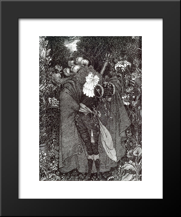 A Nightpiece 20x24 Black Modern Wood Framed Art Print Poster by Beardsley, Aubrey