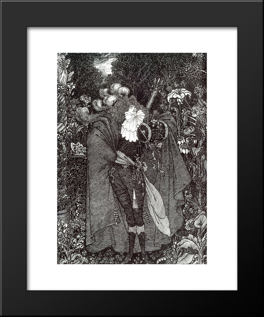 A Nightpiece 20x24 Black Modern Wood Framed Art Print Poster by Beardsley, Aubrey