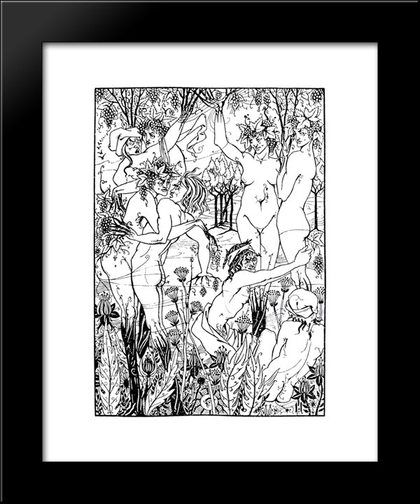 A Snare Of Vintage 20x24 Black Modern Wood Framed Art Print Poster by Beardsley, Aubrey