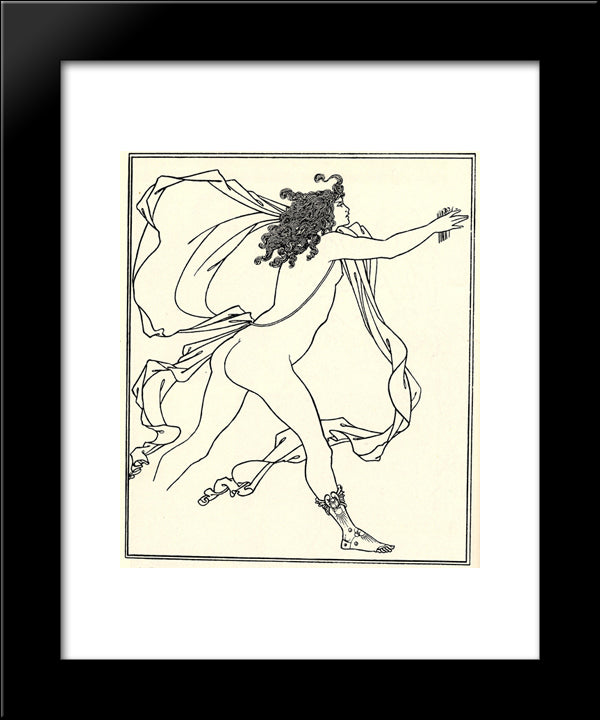 Apollo Pursuing Daphne 20x24 Black Modern Wood Framed Art Print Poster by Beardsley, Aubrey