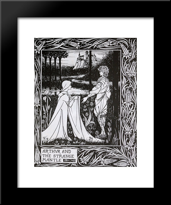 Arthur And The Strange Mantle 20x24 Black Modern Wood Framed Art Print Poster by Beardsley, Aubrey