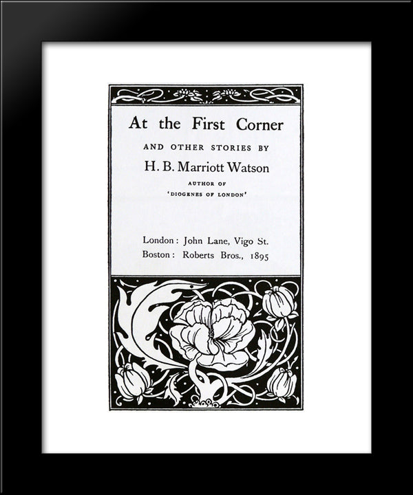At The First Coner 20x24 Black Modern Wood Framed Art Print Poster by Beardsley, Aubrey