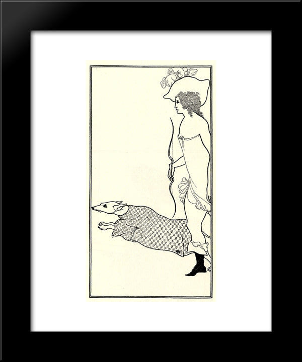 Atalanta In Calydon With The Hound 20x24 Black Modern Wood Framed Art Print Poster by Beardsley, Aubrey