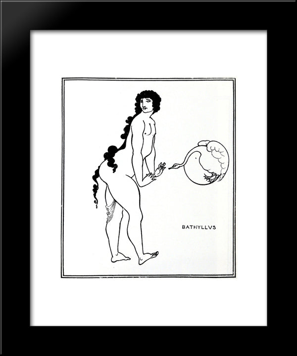 Bathyllus In The Swan Dance 20x24 Black Modern Wood Framed Art Print Poster by Beardsley, Aubrey