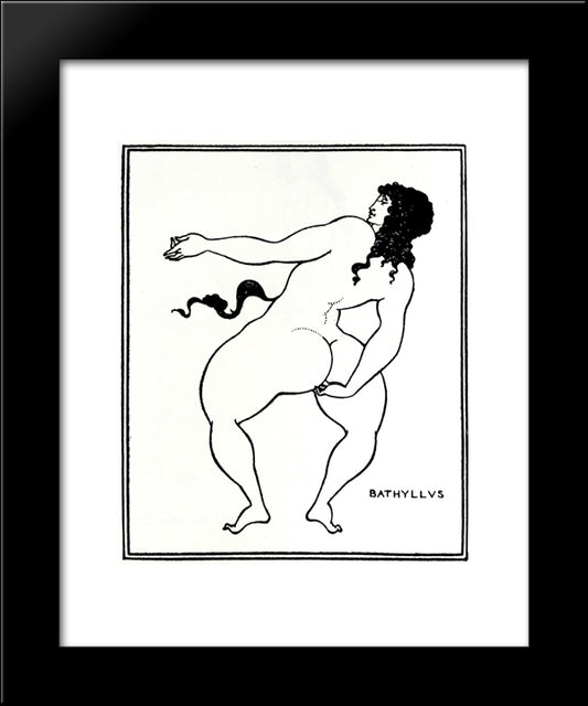 Bathyllus Taking The Pose 20x24 Black Modern Wood Framed Art Print Poster by Beardsley, Aubrey