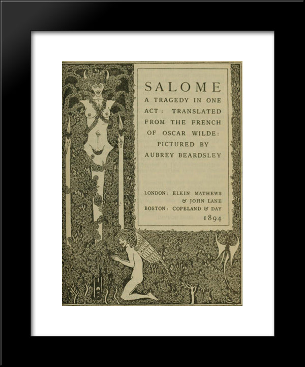 Book Illustration 20x24 Black Modern Wood Framed Art Print Poster by Beardsley, Aubrey