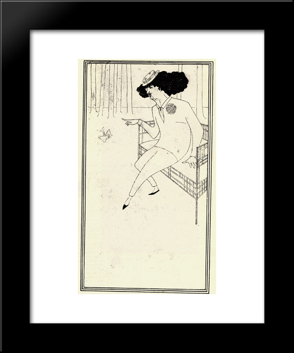 Caricature Of James Mcneill Whistler 20x24 Black Modern Wood Framed Art Print Poster by Beardsley, Aubrey
