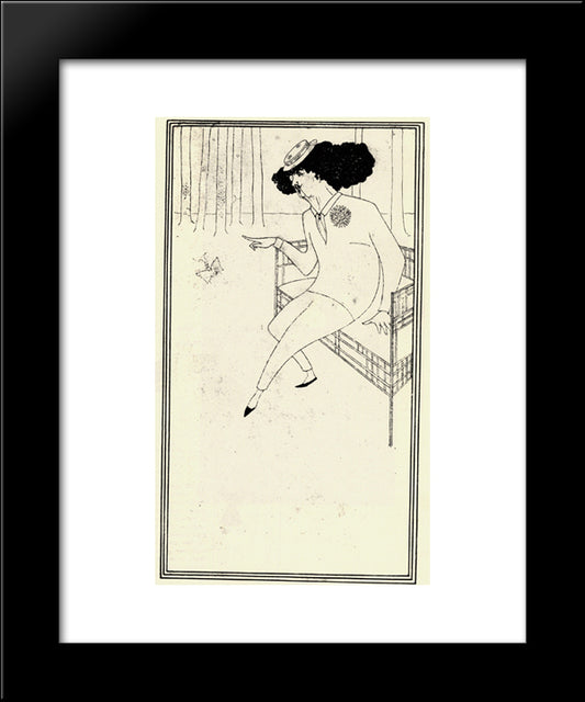 Caricature Of James Mcneill Whistler 20x24 Black Modern Wood Framed Art Print Poster by Beardsley, Aubrey