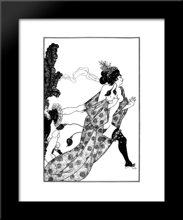 Cinesias Entreating Myrrhina To Coition 20x24 Black Modern Wood Framed Art Print Poster by Beardsley, Aubrey