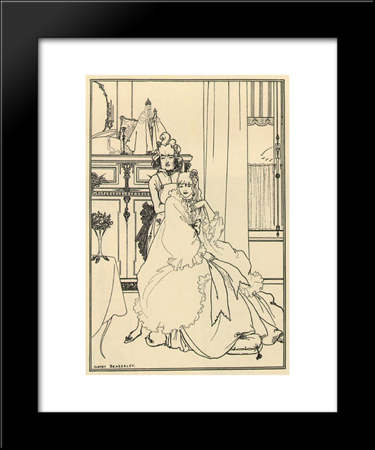 Coiffing 20x24 Black Modern Wood Framed Art Print Poster by Beardsley, Aubrey
