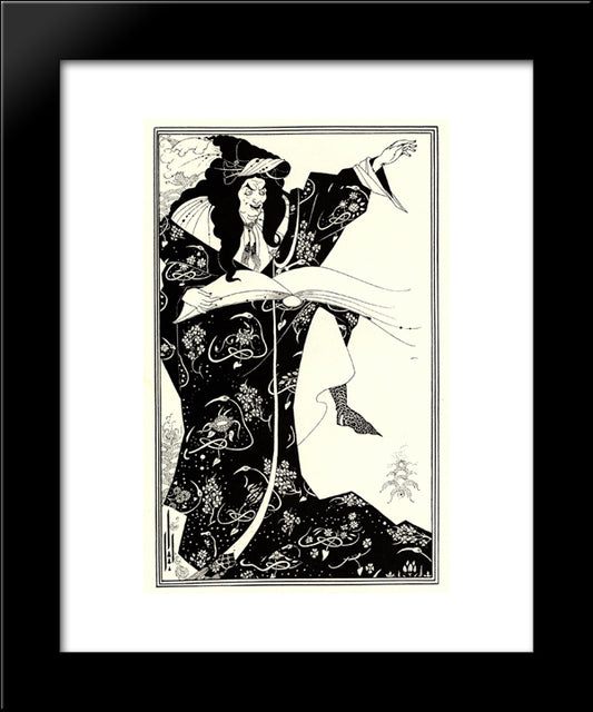 Design For A Frontispiece To 'Virgilius The Sorcerer' 20x24 Black Modern Wood Framed Art Print Poster by Beardsley, Aubrey