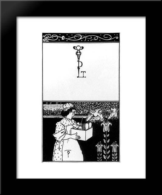 Design For The Cover Of 'The Barbarous Britishers' By H.D. Traill 20x24 Black Modern Wood Framed Art Print Poster by Beardsley, Aubrey