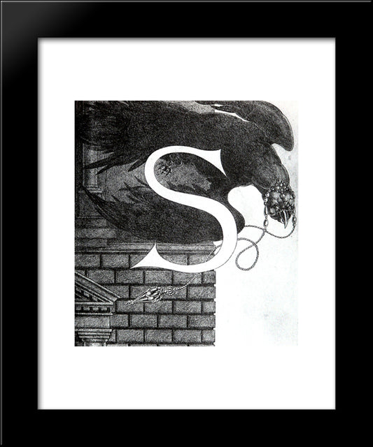 Design Of Initial S 20x24 Black Modern Wood Framed Art Print Poster by Beardsley, Aubrey