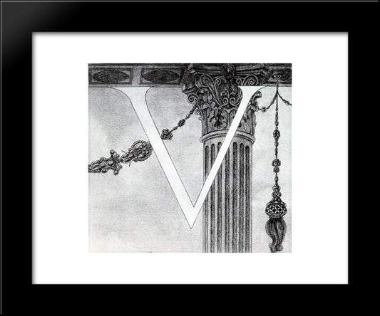 Design Of Initial V 20x24 Black Modern Wood Framed Art Print Poster by Beardsley, Aubrey