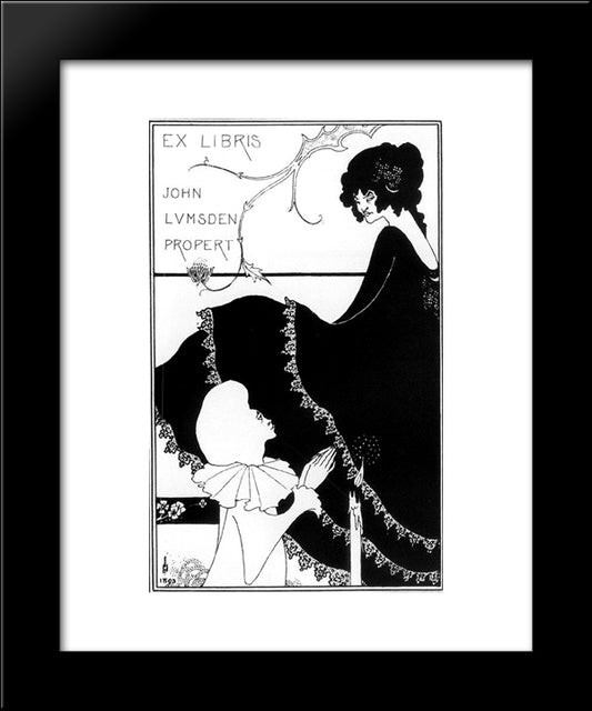 Ex-Libris By John Lumsden Propert 20x24 Black Modern Wood Framed Art Print Poster by Beardsley, Aubrey