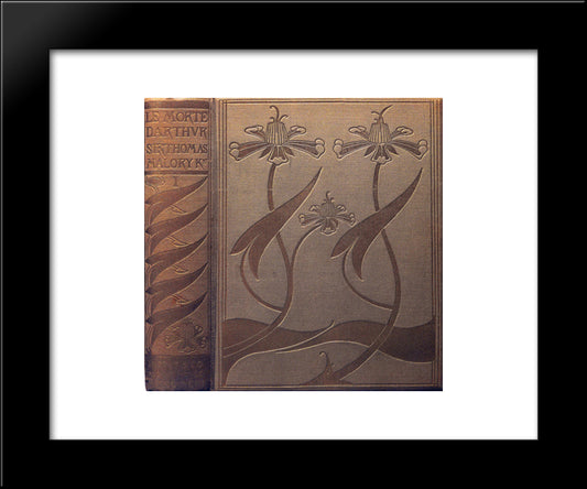 Front Cover And Spine Of Le Morte Darthur 20x24 Black Modern Wood Framed Art Print Poster by Beardsley, Aubrey