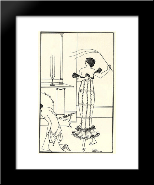 Full And True Account Of The Wonderful Mission Of Earl Lavender, Frontispiece 20x24 Black Modern Wood Framed Art Print Poster by Beardsley, Aubrey