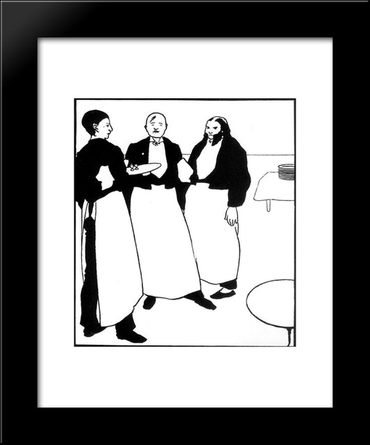 Garcons De Cafe 20x24 Black Modern Wood Framed Art Print Poster by Beardsley, Aubrey