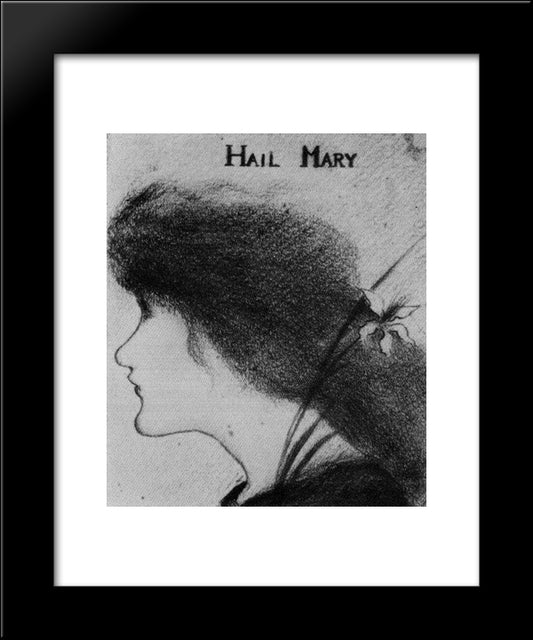 Hail Mary (Pencil) 20x24 Black Modern Wood Framed Art Print Poster by Beardsley, Aubrey