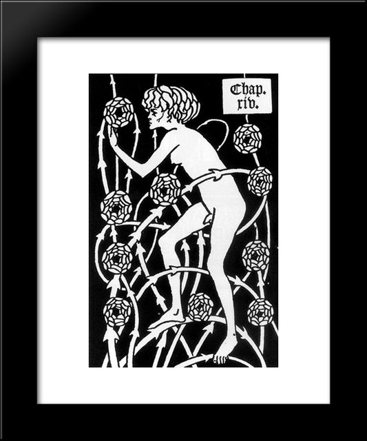 Hermaphrodite Among Roses 20x24 Black Modern Wood Framed Art Print Poster by Beardsley, Aubrey