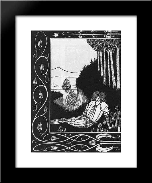 How King Mark And Sir Dinadan Heard Sir Palomides I 20x24 Black Modern Wood Framed Art Print Poster by Beardsley, Aubrey