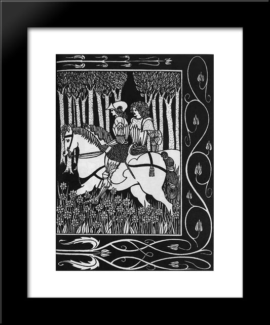 How King Mark And Sir Dinadan Heard Sir Palomides Ii 20x24 Black Modern Wood Framed Art Print Poster by Beardsley, Aubrey
