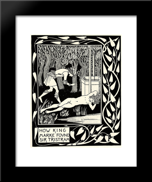 How King Marke Found Sir Tristram 20x24 Black Modern Wood Framed Art Print Poster by Beardsley, Aubrey